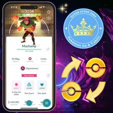 Pokémon PTC—TRADE—GO || Shiny Gigantamax Machamp Level 40—20K Stasrdusts—Digital