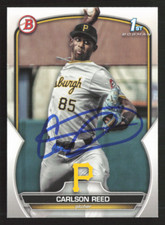 Carlson Reed Signed 2023 1st Bowman Draft Paper #BD-11 Pittsburgh Pirates 10