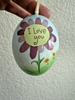 I Love You Easter/Spring Ceramic Egg Ornament