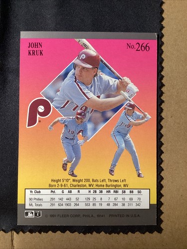 1991 Fleer Ultra - #266 John Kruk - 第 4/4 張圖片