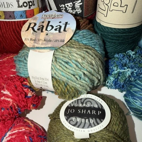 Large Mixed Wool Yarn Lot Mixed W/ 100% Wool - 75% - 50% Colorful Over 2 Pounds image 5
