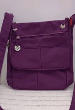Travelon Nylon Crossbody Sling Bag RFID Anti-Theft Purple
