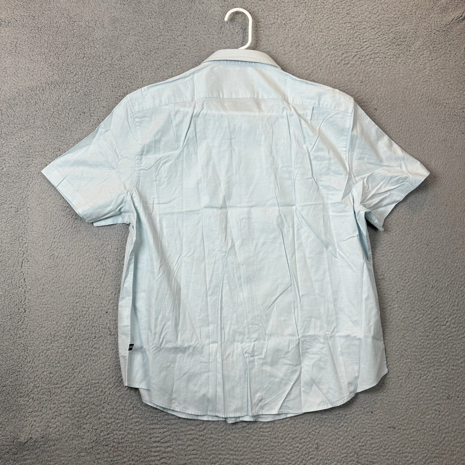 NEW Nautica Shirt Mens 2XL Classic Fit Stretch Blue Short Sleeve Button Down image 3