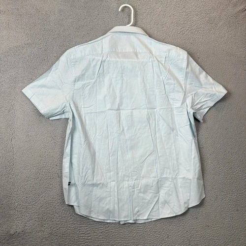 NEW Nautica Shirt Mens 2XL Classic Fit Stretch Blue Short Sleeve Button Down image 3