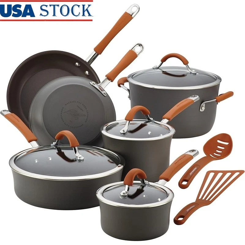 Durable Hard Anodized Nonstick Cookware Set Ovensafe Dishwasher Safe Pots Pans
Opens in a new window