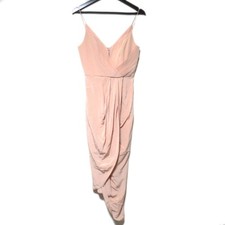 ZIMMERMANN Asymmetrical Hem Wrap Camisole Dress, Size 1, Pink Beige Women USED