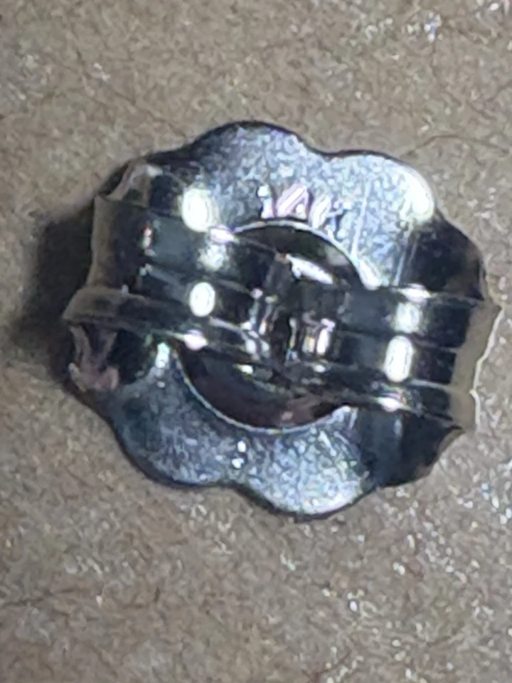 4 Prong 5mm Stud Earrings Settings Mountings Screw Back in 14K Solid White Gold - Image 2 of 4