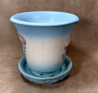 Vintage Hull  Pottery Bow Knot Flower Pot - Attached Saucer - 5.75" High — photo 4
