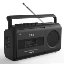 Cassette Tape Player Recorder Boombox Converts MP3 to Tape with Mic USB TF Slot