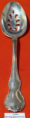 Towle French Provincial Sterling Silver Pierced Serving Spoon - 8 1/2" - Used