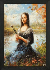 Impressionist Inspired Mona Lisa Framed Wall Art Poster Canvas Print Picture