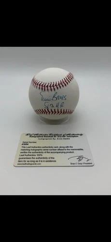 New ListingErnie Banks Chicago Cubs 512 Home Run Autographed Rawlings Baseball Leaf