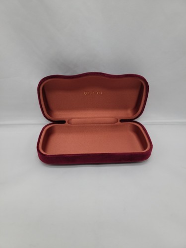 Gucci Hard Shell Glasses / Sunglasses Case Only Burgundy Red Velvet 6.5x3.25x1.5