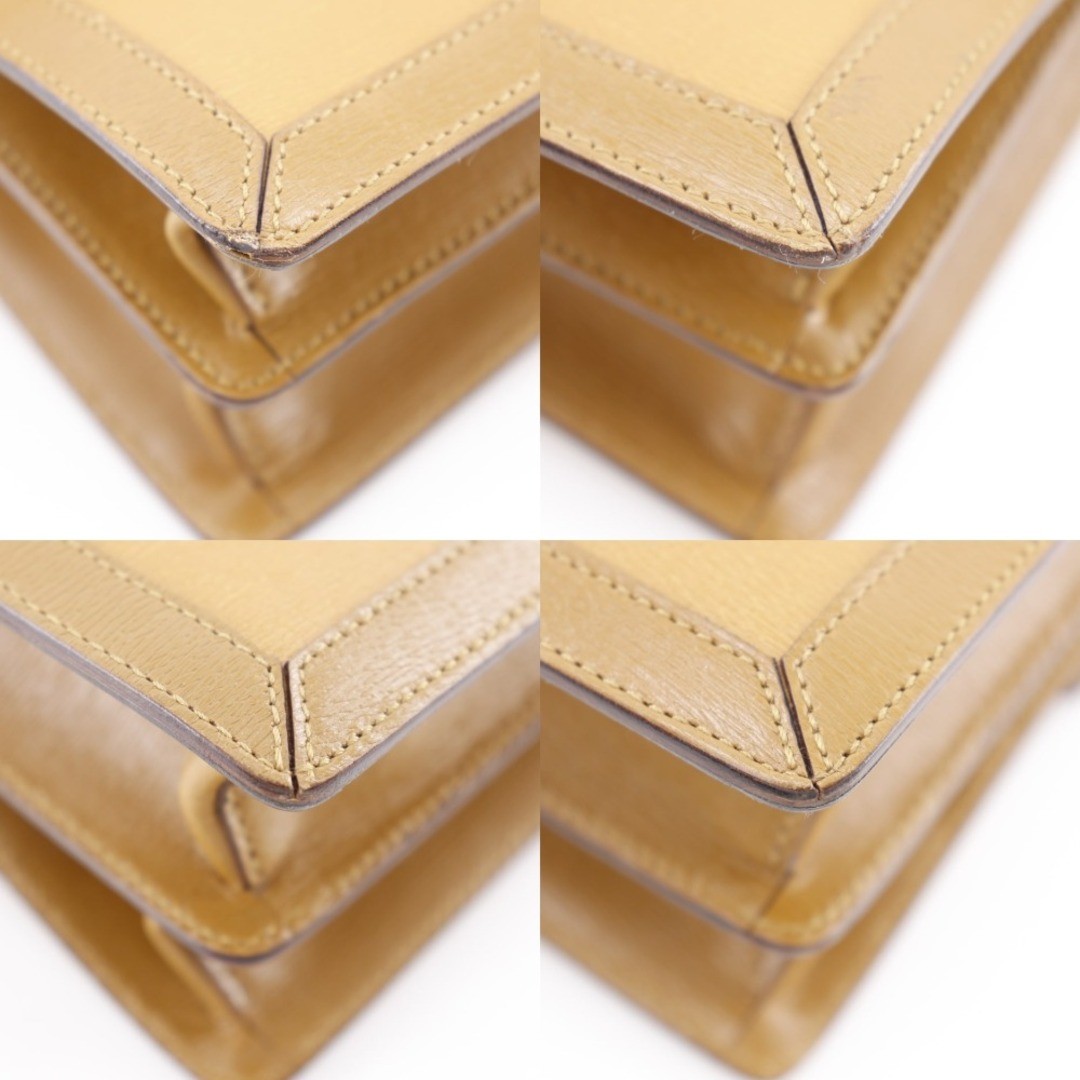 Gucci G Buckle Calf Brown Shoulder Bag Women Used 17cm thumbnail 4