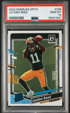 Jayden Reed 2023 Panini Donruss Optic Rated Rookie Card RC #239 Gem Mint PSA 10. rookie card picture