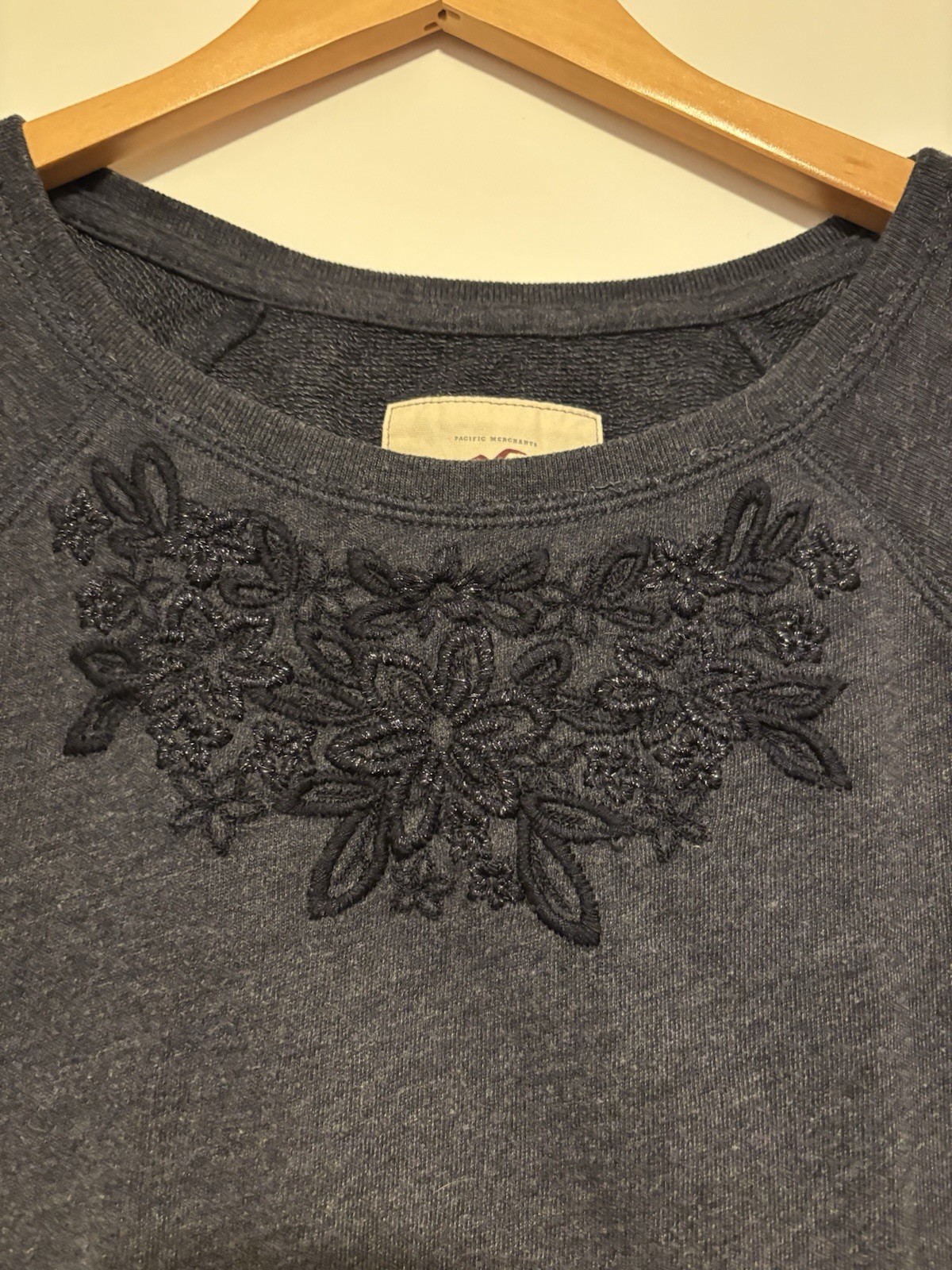 rare vtg Hollister California 1922 heathered sweatshirt embroidered beads sz M image 8
