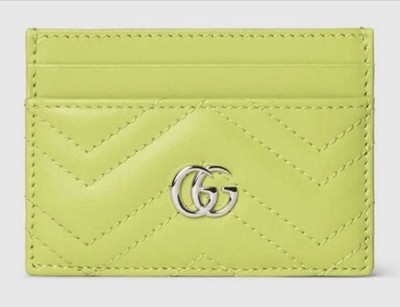 GUCCI GG Marmont Card Case / Brand New / Chartreuse (Lime Green) / $395