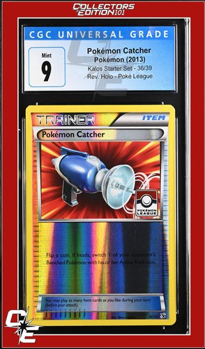 Kalos Starter Set Pokemon Catcher 36/39 Rev. Holo Pokemon League CGC 9