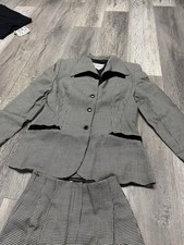 Rare Vtg Norma Kamali Vintage 80s Houndstooth Black Velvet Double Lapel NWT 14