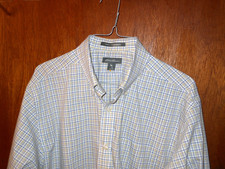 Eddie Bauer Men  s T Large Check Dress Shirt LS Button Down Relaxed Wrinkle Free