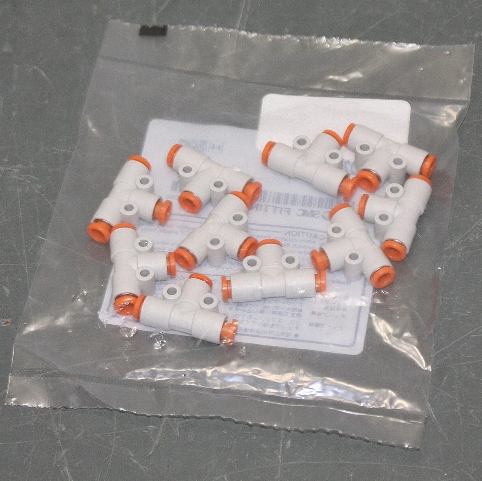 (10) SMC Union Tee KQ2T05-00A, 3/16" x 3/16" x 3/16", Push to Connect, Plastic - Image 2 of 4