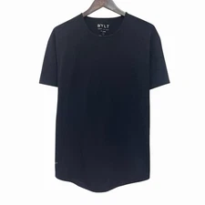 Bylt Men's Size Large Black Drop Cut Performance Basic Crewneck S/S T-Shirt guc