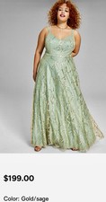 TLC Say Yes To Prom Dress Size 3 Sage Green  Gold Special Occasion
