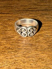 .925 STERLING SILVER DOUBLE HEART RING SIZE 5