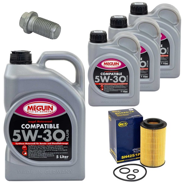 MotoröL Filter Set 5W-30 Plus Meguin 8 Liter + Schraube FüR Mercedes M-Klasse-image