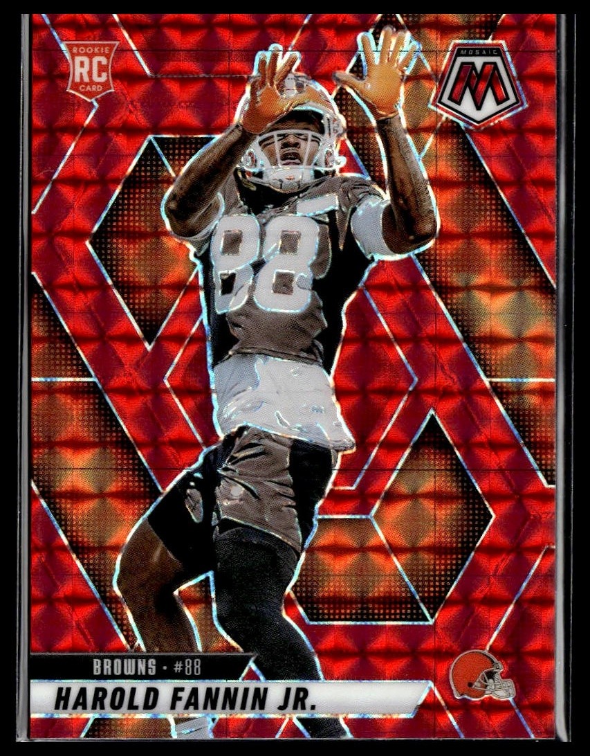 2025 Panini Mosaic #384 Harold Fannin Jr. Mosaic Red Cleveland Browns RC