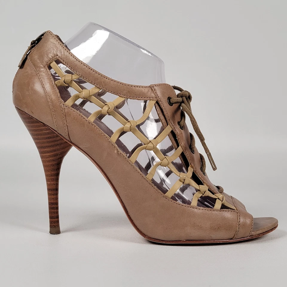 Zapatos Plenty by Tracy Reese para mujer 40/9,5 - 10 cuero tostado tacón de aguja con cordones Foto 4 de 4