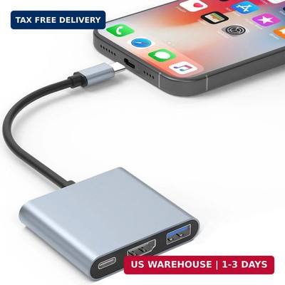 USB C to HDMI Adapter for iPhone 15, USB-C Digital AV Multiport, hdmi to USB c,