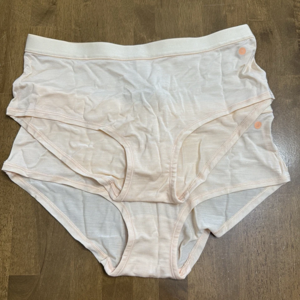 NUEVO CON ETIQUETAS Allbirds Trino Shortie Bragas Talla Pequeña Melocotón Naranja Lana Merino Conjunto de 2 Foto 2 de 4