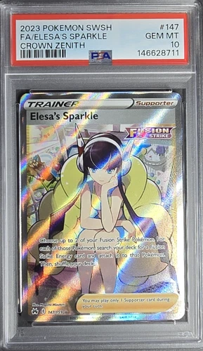 PSA 10 Gem Mint 2023 Pokemon ~ Elesa's Sparkle ~ Full Art Crown Zenith SWSH #147