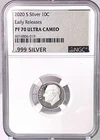 2020 S Silver 10C NGC PF70 Ultra Cameo Early Releases .999 Silver