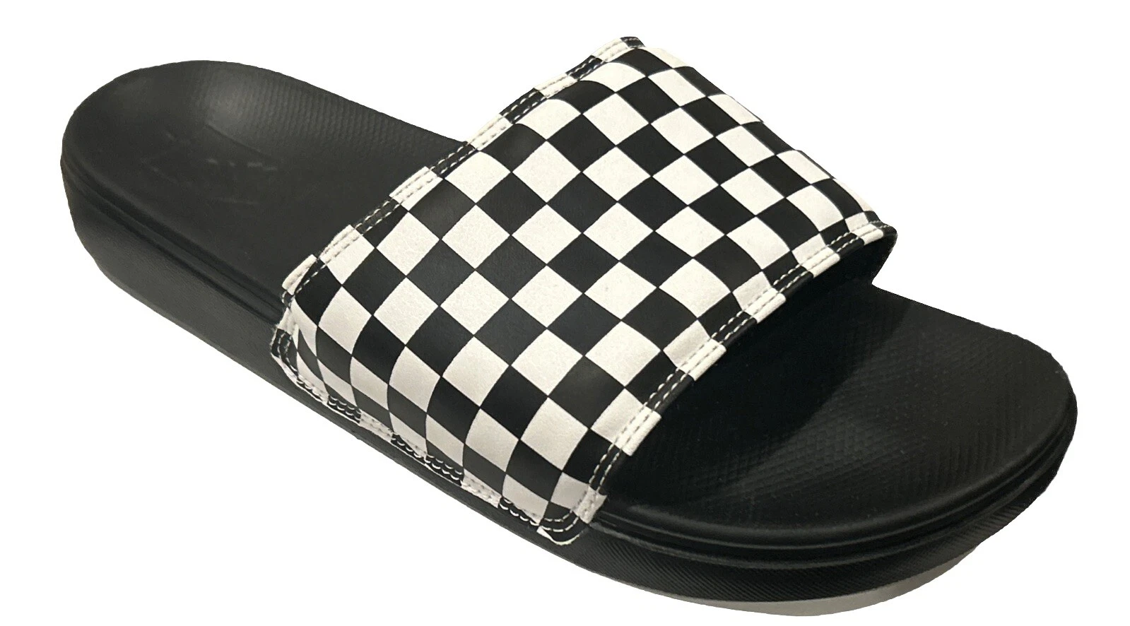 VANS La Costa Check Slip On SANDALO DESTRO SOLO 1 scarpa nero bianco taglia 13 LEGGI DESCRIZIONE