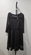 Lane Bryant Scuba Knit Stretch Black Evening Dress size 18/20 NWT Party Wedding