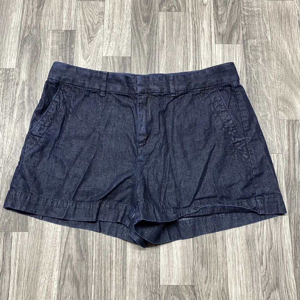 ANN TAYLOR LOFT 高腰深水洗蓝色牛仔短裤女式 29/8 码 — 第 2/4 张图片