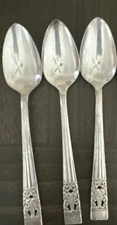 1936 Oneida Community Coronation Silver-plate 3 Piece Set Dinner Teaspoons