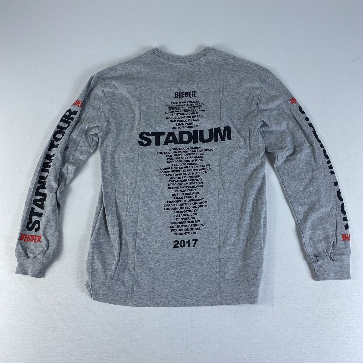 Team Justin Bieber Stadium World Tour 2017 Merch Long Sleeve T