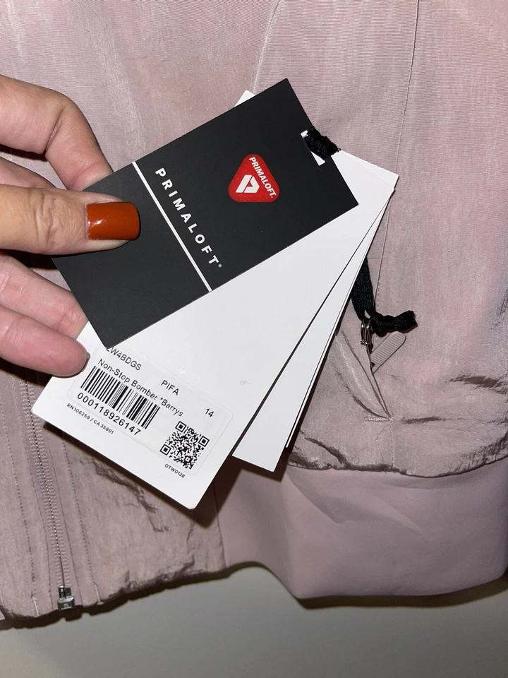 Chaqueta para mujer Lululemon Non-Stop Bomber reversible rosa cervatillo nueva con etiquetas. Talla 14. Foto 4 de 4