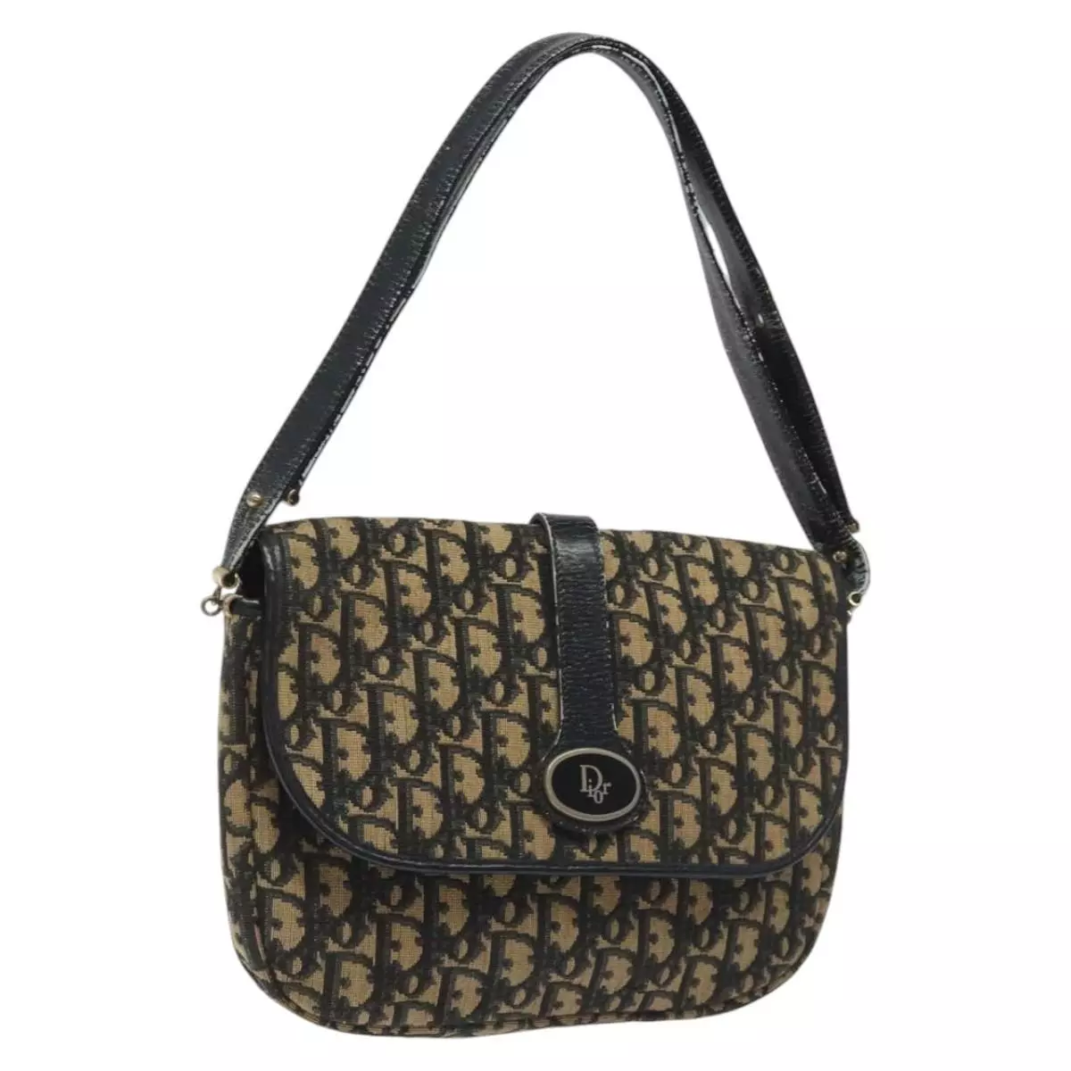 Sac bandoulière Christian Dior trotteur toile bleu marine authentique BD835