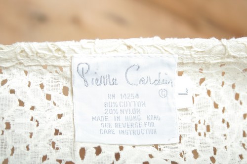 Vintage PIERRE CARDIN Floral Lace Sheer Blouse w/Removable Shoulder Pads Sz. L - Picture 8 of 10
