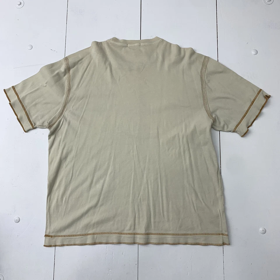 Byron Mens Solid Off White Short Sleeve Shirt Size XXL - Image 2 of 4