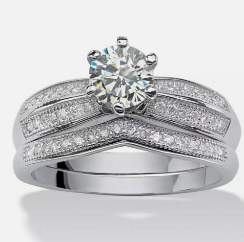 2.5 CT Round Cut Wedding Engagement Ring Set - Size 9 - Free Shipping
