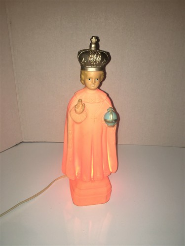 INFANT OF PRAGUE Vintage Años 60 Plástico Luz Nocturna Lámpara Portátil Enchufe Eléctrico - Imagen 2 de 10