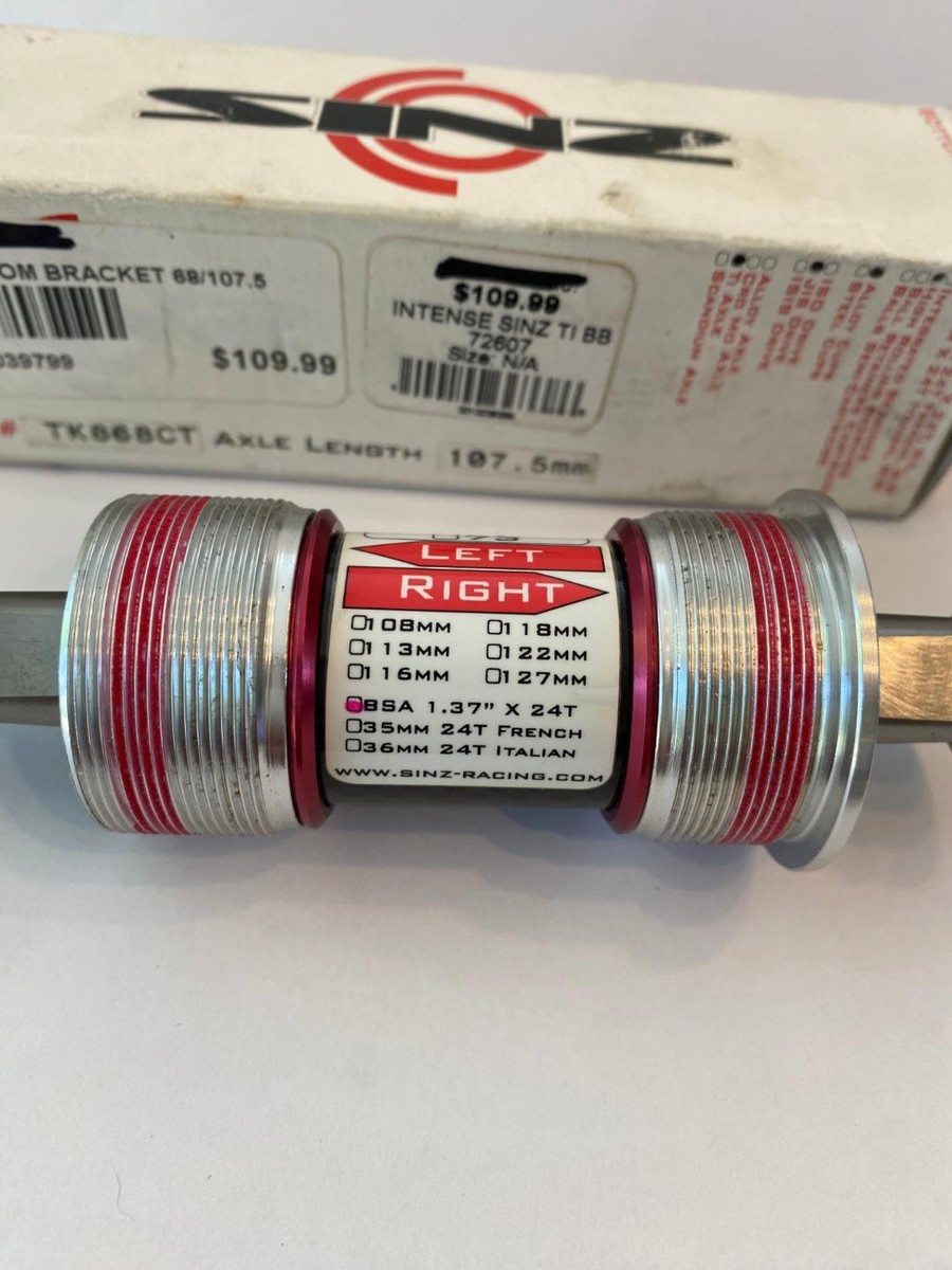 new SINZ titanium carbon BOTTOM BRACKET English 1.37x24 68 x new SINZ titanium carbon BOTTOM BRACKET English 1.37x24 68 x