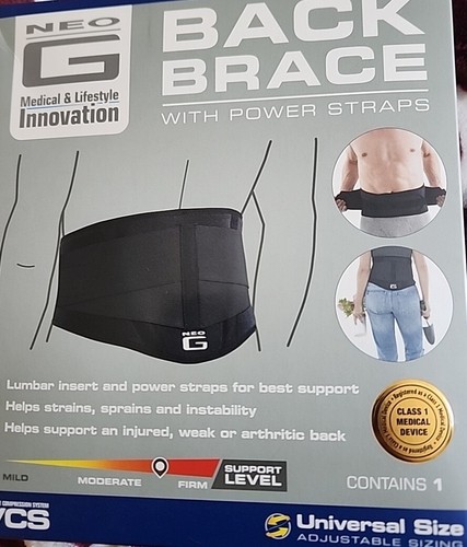 Neo G Back Brace with Power Straps, Universal Size, Support For Lower Back Pain