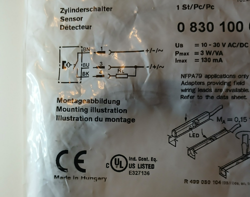Rexroth Bosch Group 0 830 100 629 Mikro-Zylinderschalter 10‑30 V AC/DC | NEU OVP - Bild 2 von 4