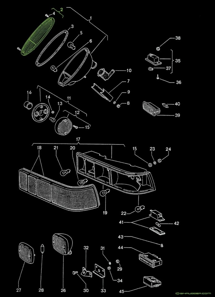 Lente de señal de giro delantera transparente Porsche 914 Foto 2 de 2